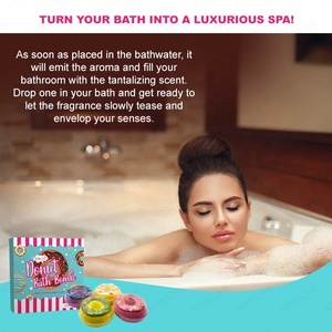 Nhãn Hiệu Riêng Giáng Sinh Spa Sản Phẩm Hữu Cơ Handmade Bathbomb Hương Liệu Fizzy Trẻ Em Bánh Rán Tắm Bom Bộ Quà Tặng - Product Image 6