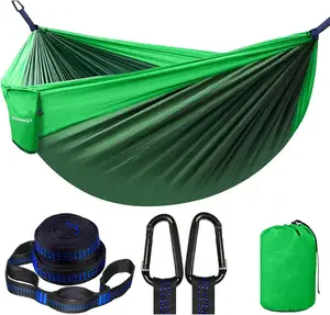 Camping Hammock Double Hammock With 2 Tree Straps 210T Nylon Parachute Portable Lightweight Hammock