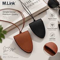 Étui de rangement portable en cuir PU pour lunettes de soleil avec longue sangle et fermeture magnétique, motif personnalisé, support pour lunettes