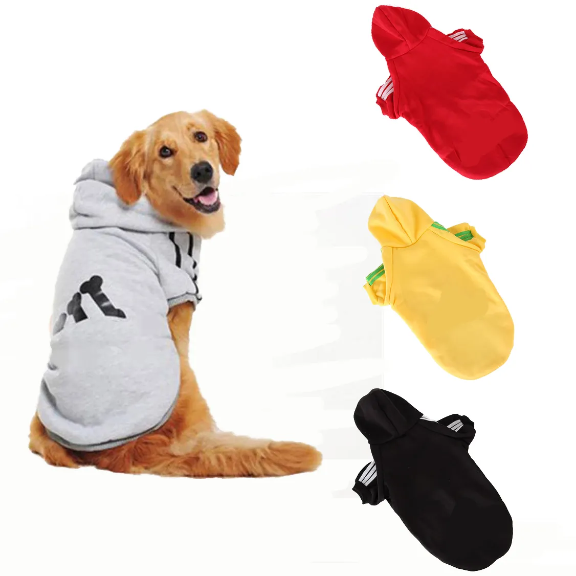 Nuevo Otoño Invierno mascota, ropa Golden Retriever Sudadera con capucha grande tamaño mediano perro tela //