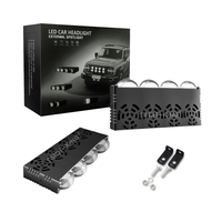 Feux de calandre LED TECH-KING pour voiture 12-80V, 4 lentilles, DRL, ventilateur, éclairage de travail tout-terrain, auxiliaire externe 130W G04A, garantie 24 mois