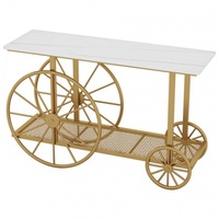 Vente en gros Café haut de gamme Couloir Vélo de luxe Tables console modernes en marbre avec pieds en fer