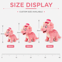 Peluche Triceratops Rose Adorable, Jouet en Peluche Dinosaure Doux avec Logo sur l'Emballage, Cadeau, Faible MOQ, Service OEM ODM, Fournisseur Direct
