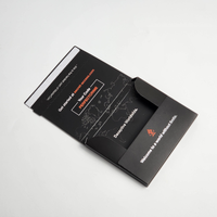 Petite boîte d'enveloppe d'emballage en papier avec bandes de déchirure pour cartes de crédit d'affaires personnalisées noires en gros