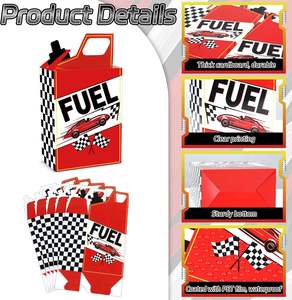 Cajas de Regalo con Diseño de Carros de Carreras, 12 Unidades, Cajas para Fiestas de Cumpleaños con Diseño de Bandera a Cuadros Blanca y Negra, Cajas para Palomitas, Dulces y Galletas - Product Image 3