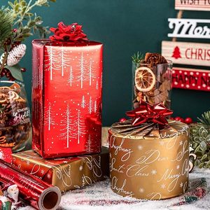 Elegant red double-sided diagonal check pattern silver <b>glossy</b> Christmas tree pattern aluminum-coated <b>paper</b> wrapping <b>paper</b> - Product Image 2