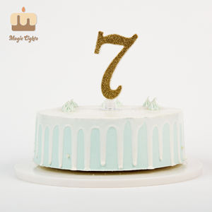 Meilleur prix de gros, bougie de gâteau personnalisée avec de gros paillettes dorées, chiffres de 0 à 9 pour fête d'anniversaire et <span class=keywords><strong>mariage</strong></span> - Product Image 3