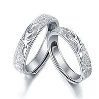 SS-QL154 Deer pattern couple rings 925 sterling silver rings plain ring women wedding jewelry eternity band