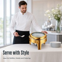 Réchaud de buffet professionnel à couvercle pour maintien au chaud des aliments, idéal pour la restauration, les banquets, les mariages, les événements et les tables de buffet d'hôtel