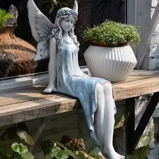 Resin crafts Magnesium oxide garden decoration Outdoor Fairy Figurines flower fairy sculpture statue