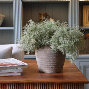 مزهرية زهور من السيراميك بتصميم فني ريفي عالي الجودة ، مزهريات ديكور منزلي حديثة فريدة من نوعها ، مزهريات حجري للمنزل وديكور الطاولة - Product Image 3