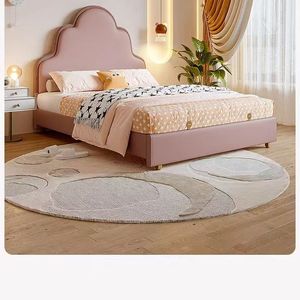 2026 Modernes Prinzessinnen-Kinderbett aus Holz mit Weichleder, Doppelbett für Mädchen und Jungen - Product Image 3