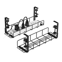 Organisateur de câbles de bureau sans perçage avec pince, plateau de gestion des câbles sous le bureau, organisateur de fils métalliques pour bureau et maison, pour table