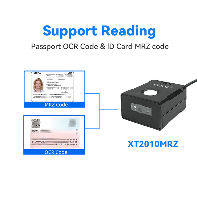 XT2010MRZ XTIOT QR Code Barcode Scanner Passport Reader