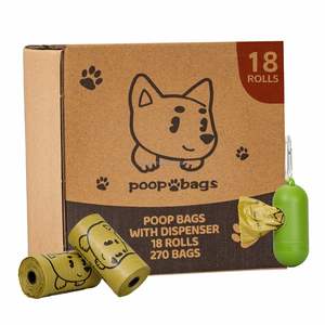 Sacs à déjections canines biodégradables à marque privée, lot économique de 270 pièces, rouleaux de recharges pour sacs à déchets pour animaux de compagnie avec distributeur - Product Image 4