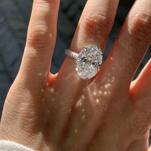 Bagues en or 14k 18k personnalisées en usine avec diamants de laboratoire 0,5ct 1ct 2ct 3ct, certifiés IGI D VVS, bijoux en diamants de laboratoire - Product Image 1