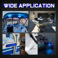 Barre lumineuse LED marine bleue étanche de 6,4 pouces, 30W, faisceau diffuse, angle large de 180 degrés, pour bateau, yacht, lumière 12V