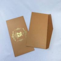 Nouvelle arrivée : Enveloppe en papier estampée à l'or de luxe pour invitation de mariage, emballage de cartes de visite