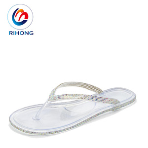 2022 Latest Arrival Ladies Transparent Slipper <strong>Jelly</strong> Rhinestone Glitter <strong>Flip</strong> <strong>Flops</strong> - Product Image 2