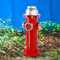 Décoration de poteau d'incendie en résine à énergie solaire avec empreinte de patte, statue de jardin extérieure pour la décoration de patio et de pelouse