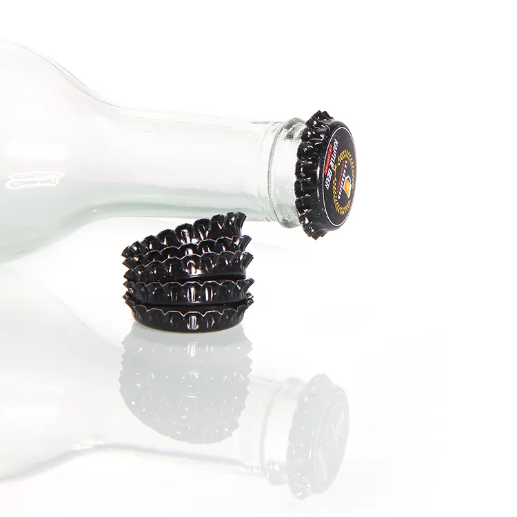 Gıda sınıfı gümüş renk 26mm Twist-Off teneke taç kap için cam bira şişesi