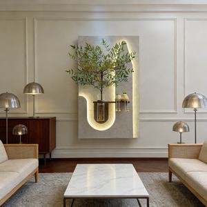 Arte Mural Personalizado al por Mayor, Pintura en Relieve 3D Pintada a Mano, Pintura Decorativa para Porche, Pintura de Piedra Arenisca con Plantas, Decoración del Hogar con LED - Product Image 3