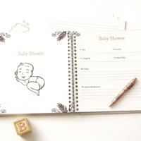 Journal de grossesse personnalisé, livre de souvenirs pour bébé, couverture en cuir, reliure à point de selle, impression de logo en feuille métallisée, cadeau souvenir