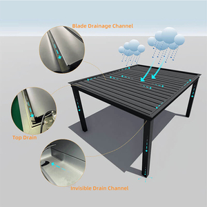 Pabellón de Jardín Moderno para Exteriores, Gazebo, Pérgola de Aluminio Resistente a la Intemperie, Fácil de Montar, para Patio Trasero de Villa, Terraza, Patio - Product Image 4