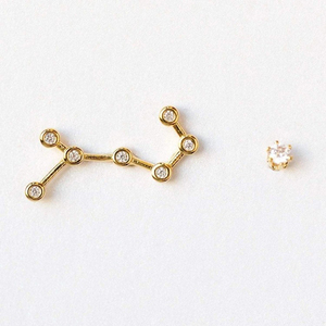 Boucles d'oreilles du zodiaque en plaqué or, bijoux tendance, à la mode, 12mm, 2020 - Product Image 6