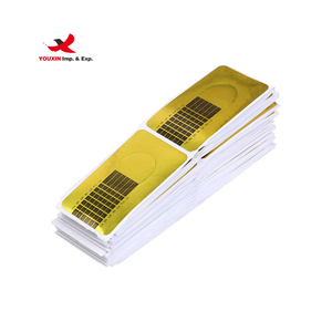 Mixed Procurement Low Price Wholesale Hot Selling 100Pcs /bag Thicker High Sticky Gold Dual Long Plastic <b>Nail</b> <b>Extension</b> Forms - Product Image 2