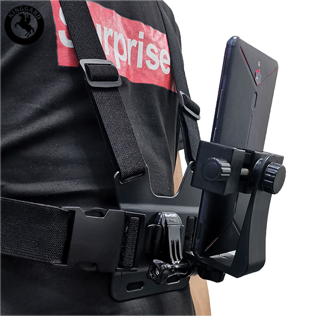 KINGGARD BH1-JQR Firstview Running Vest Chest Phone Holder with Adjustable Height ABS Plastic for All Phones/Cameras