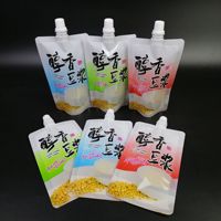 Pochette à bec verseur de qualité alimentaire, sac souple refermable anti-fuite pour jus, lait, boissons, emballage plastique personnalisé avec bec verseur