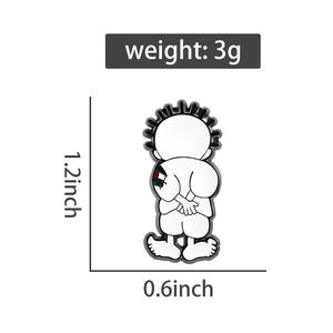 دبوس مينا كرتوني على شكل طفل هاندالا حافي القدمين، بروش من سبيكة معدنية، شارة للصدر والحقيبة، مجوهرات عصرية، هدية، بيع بالجملة - Product Image 6