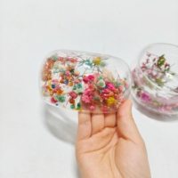 Bol à dessert en verre borosilicate à double paroi avec décoration de fleurs séchées, bol de service pour salade, crème glacée, collations, cadeau de fête pour la cuisine