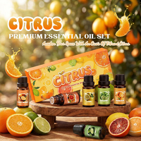 Ensemble d'huiles essentielles d'agrumes 10 ml, orange douce, citron, bergamote, lime, pamplemousse, huile aromatique pure pour diffuseur, bougie, savon, parfum