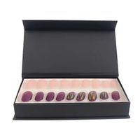Boîte cadeau magnétique de luxe écologique avec logo personnalisé, emballage rigide en papier pour faux ongles pressés avec insert en éponge, faible MOQ