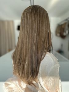 วิกผมเรีมี่สีน้ำตาลอ่อนแบบยุโรปดึงได้สองครั้งความยาวระดับไหล่วิก<span class=keywords><strong>ผม</strong></span>ลูกไม้แบบฝรั่งเศสหน้าม้าแบบ HD - Product Image 6