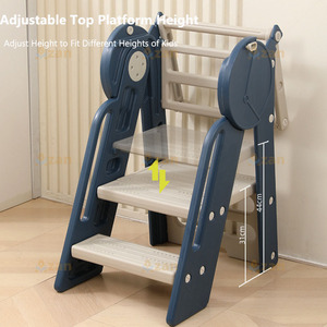 Tour d'apprentissage ergonomique pliable pour tout-petits, marchepied large antidérapant, aide de cuisine pour enfants, vente en gros, fournisseur OEM - Product Image 4