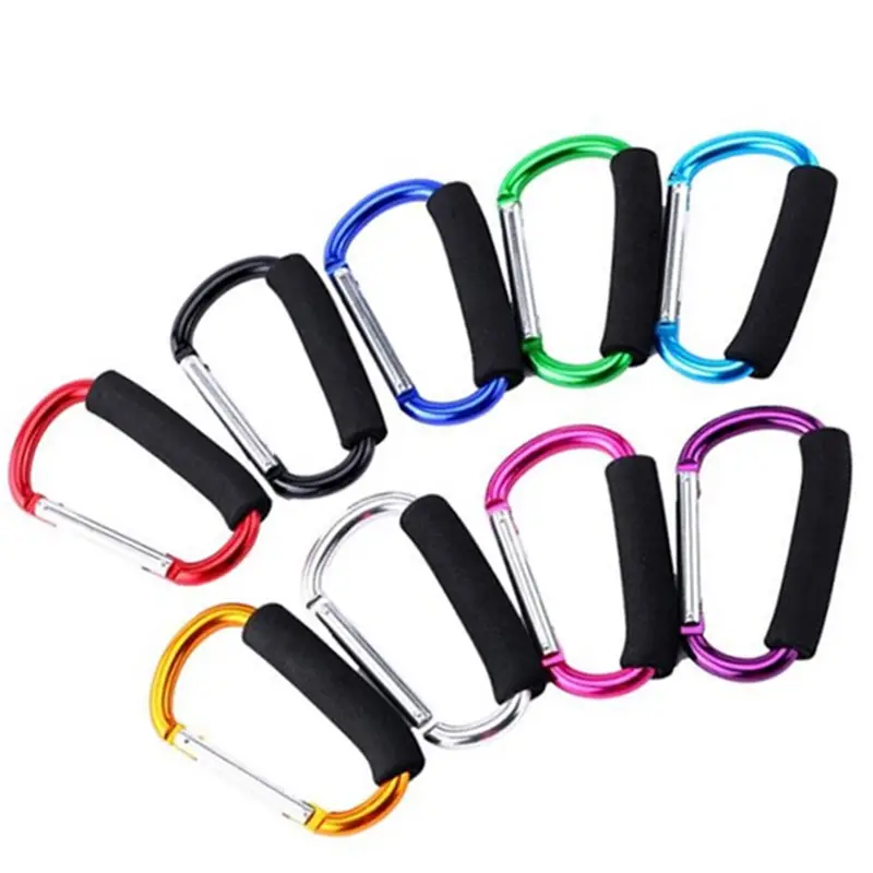 HXY 137MM อเนกประสงค์กลางแจ้งฟองน้ําช้อปปิ้ง carabiner อลูมิเนียมความปลอดภัยโรลเลอร์สเก็ตยกรองเท้า carabiner สําหรับของขวัญ