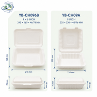 Contenants alimentaires en bagasse de canne à sucre sans PFAS, 9x6 et 9 pouces, pour la vente en gros, idéaux pour les restaurants, la livraison à emporter et la restauration