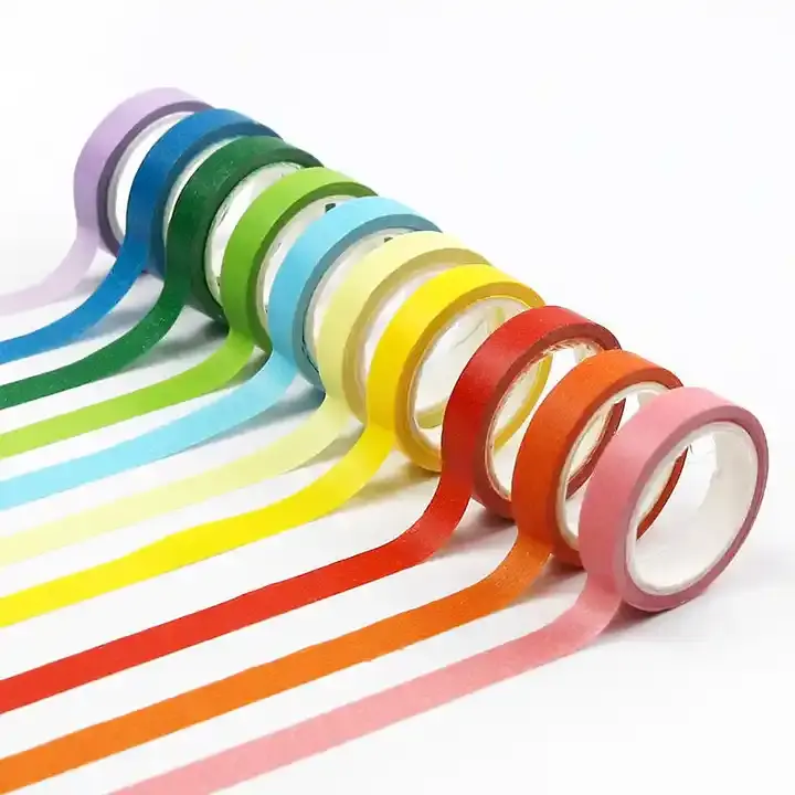 10-roll warna dapat ditulis warna solid air mata setelan kertas bahan akun tangan buku harian dekorasi pita kertas kraft