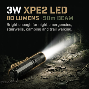 ไฟฉายพวงกุญแจ WOSEN สำหรับกิจกรรมกลางแจ้ง แสงสว่างแรง ทนทาน กันน้ำ IPX4 ควบคุมการเปิด-ปิดแบบหมุน พกพาสะดวก - Product Image 2
