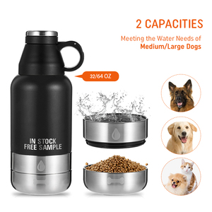 32oz 64oz Custom 304 Stainless Steel Insulated <strong>Dog</strong> <strong>Water</strong> Bottle with Carry Bag with 2 <strong>Dog</strong> <strong>Bowls</strong> <strong>for</strong> Outdoor Activity and Travel - Product Image 2