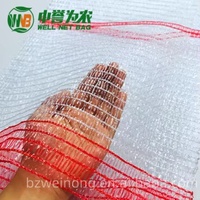 Heetverkopende HDPE netzakken, ademend Raschel-mesh, 1mm maaswijdte, meerkleurig, aanpasbaar voor knoflook, uien, aardappelen, fruit