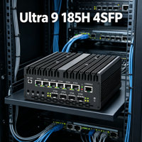 Routeur OEM ODM 10G 4 SFP 6 ports LAN, passerelle OS Mikrotik Opnsense, 6*Lan 6X2.5G Ultra 9 185H, pare-feu Ubuntu, mini PC industriel