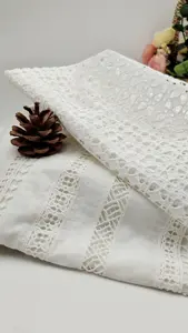 China Textile Cloth White Embroidered Swiss Voile Eyelet 100% Cotton Embroidery Fabric For Women Dress