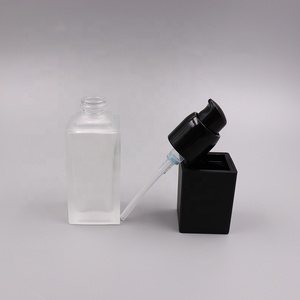 Sang Trọng Rỗng 30Ml 40Ml 60Ml Vuông Rõ Ràng <span class=keywords><strong>Frosted</strong></span> Mỹ Phẩm Kem Dưỡng Da Thủy Tinh Nền Tảng Chất Lỏng Chai Với Bơm - Product Image 3