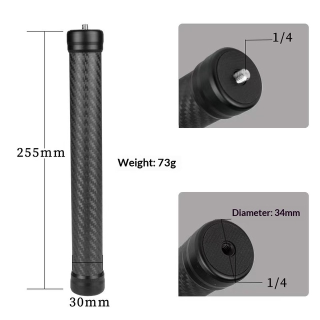 Aluminum Alloy Microfiber Fabrics Extension Rod Gimbal Stabilizer Extension Pole Tripod Center Shaft Heightening Accessories