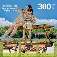 Ensemble table et chaises de camping, chaises lune pliantes d'extérieur, style glamping, en acier carbone, avec dessus enroulable, en tissu Oxford, portable, pour vente ambulante