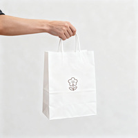 Sacs en papier kraft recyclables pour l'emballage de vêtements, design à fond carré, poignée en corde de coton, impression numérique personnalisable, plats